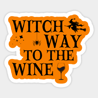 Witch Way To The Wine Funny Halloween Witch Wine Drinker Party Sticker